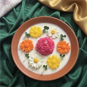 Floral Decorative Candle Plate